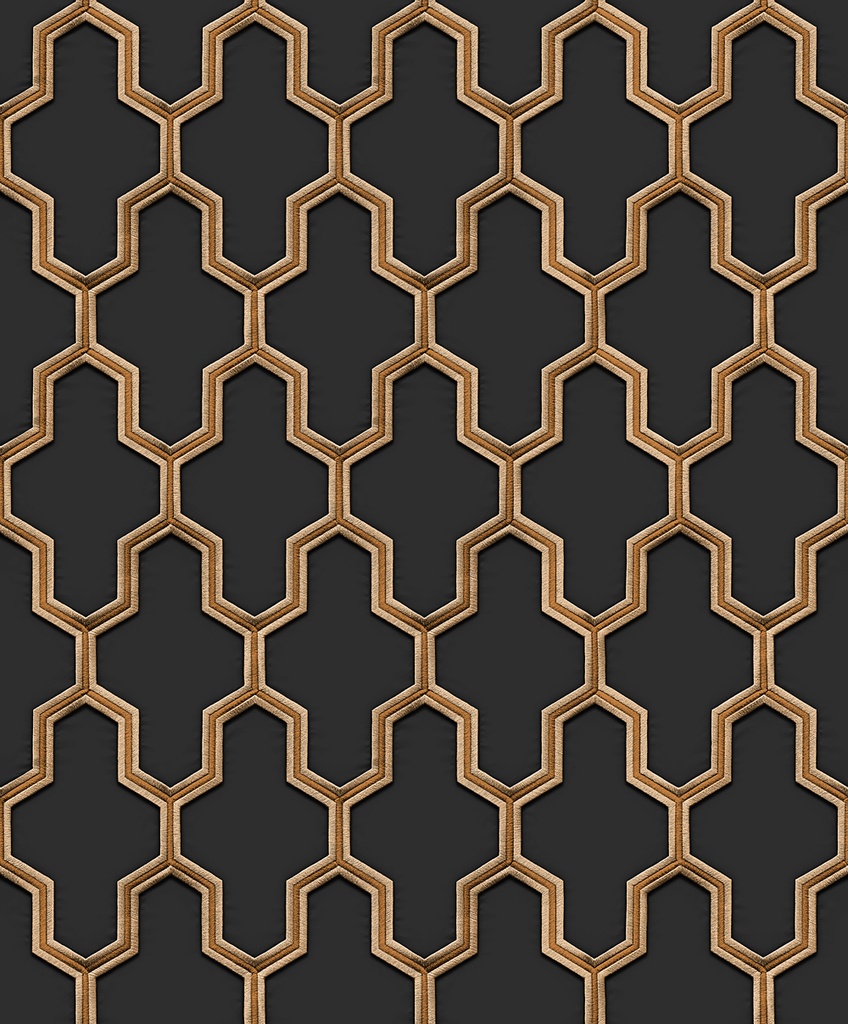 Behang Wall Fabric/BS1 geometric black