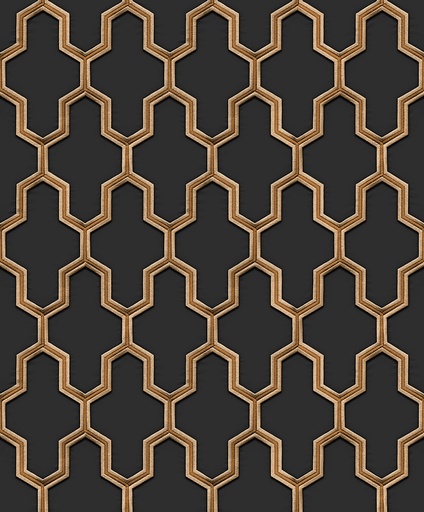 [38WF121025] Behang Wall Fabric/BS1 geometric black